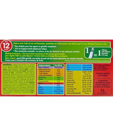 Bl dina Bl didej Growth Milk Cereals Choco Vanilla 4 Bricks of 25 cl - Buy Online on GoSupps.com