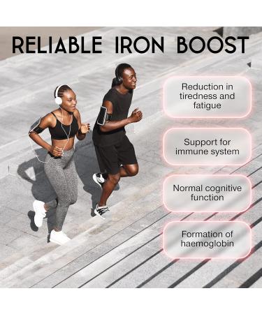 Gentle Iron Tablets 17mg - High Strength Iron Supplements for Women & Men with Vitamin C - Ferrous Bisglycinate for High Absorption - 60 Vegan Capsules - Energy Tablets for Tiredness and Fatigue - Buy Online on GoSupps.com