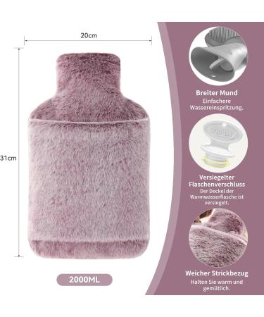 Buy Samply Hot Water Bottle with Soft Cover - 2L Purple | Ideal for Cold Nights - Perfect for Adults & Children - Buy Online on GoSupps.com