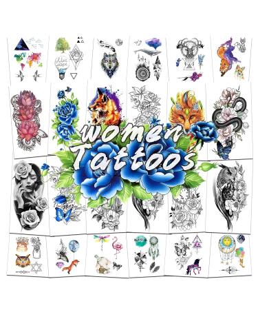 Quichic Flower Snake Temporary Tattoo - 200+ Designs for Men, Women, and Girls - Buy Online on GoSupps.com
