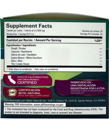 PresionBalan Tea by Betel Natural - Healthy Support for Pressure - 24 Tea Bags - Buy Online on GoSupps.com