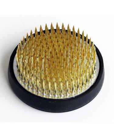 Wazakura Ikebana Kenzan Japanese Flower Holder - Made in Japan, Round 2.4 Brass Pin Frog for Floral Arranging - Buy Online on GoSupps.com