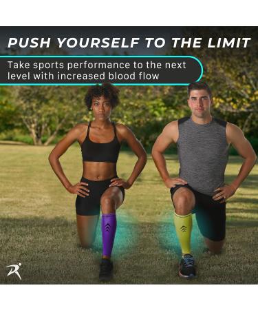 Rymora Calf Compression Sleeves for Women & Men - Leg Pain Relief Support for Fitness Running - Black (One Pair) - Buy Online on GoSupps.com