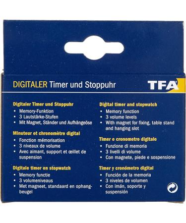 Buy TFA Dostmann Digital Timer & Stopwatch 38.2024 - Memory Magnet Stand 3 Volumes - Compact White Design for International Shipping - Buy Online on GoSupps.com
