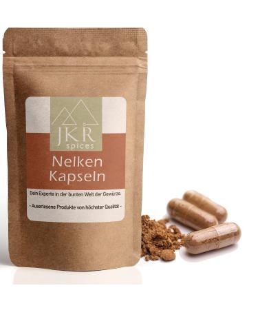 JKR Spices 210 Vegan Clove Capsules - Vegan Capsules Filled with High Quality Clove Powder - High Dosed - 450mg Ground Cloves