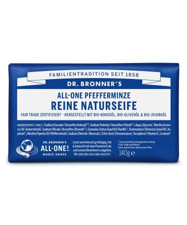 Dr Bronner's Peppermint Pure Castile Soap 140g