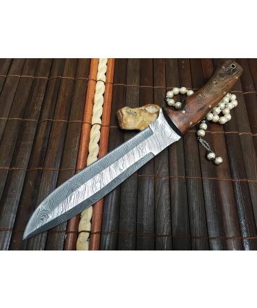 Perkin Damascus Hunting Knife with Sheath - AR1101 | Premium Quality International Shipping - Buy Online on GoSupps.com