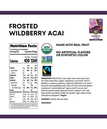 Nature's Path Organic Frosted Wildberry Acai Toaster Pastries - 11oz (Pack of 12) | Non-GMO, Real Fruit - Buy Online on GoSupps.com