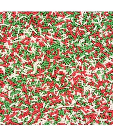 Christmas Mixed Sprinkles - 100g of Red White & Green Cake Sprinkles Toppers Decorations 100s 1000s Mini Balls Nonpareils Strands Festive Mix  - Buy Online on GoSupps.com