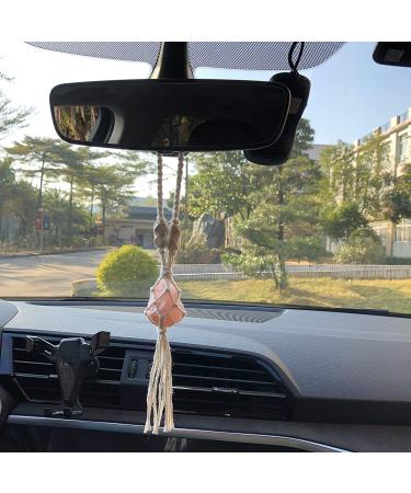 Rose Quartz Feng Shui Car Hanging Ornament for Good Luck and Healing - Reiki Crystal Window Decoration - Buy Online on GoSupps.com