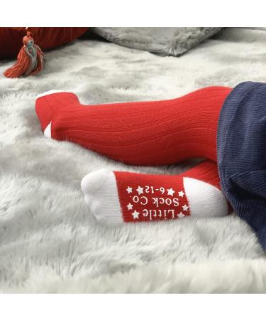 Non-Slip Super Soft Ribbed Girls Tights - Red | Cozy Anti-Skid Winter Wear for Active Toddlers | 1 Year - Buy Online on GoSupps.com