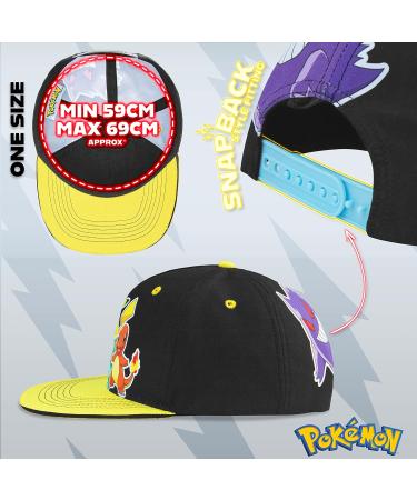 Official Pok mon Snapback & Bucket Hats for Kids | Pikachu Fishing Caps | Black/Yellow - Buy Online on GoSupps.com