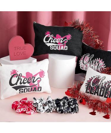 24 Pieces Cheer Bags for Cheerleaders Cheer Scrunchies Canvas Cheer Makeup Bags Cases Portable Travel Cheerleading Makeup Bag Cheer Elastic Scrunchies for Girls Cheerleaders Hair Ties Cheer Gifts - Buy Online on GoSupps.com