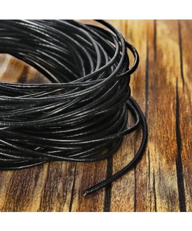 BEADNOVA 1.5mm Black Leather Cord - 11 Yards for Jewelry Making - Buy Online on GoSupps.com