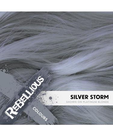 Rebellious Colours Vegan Silver Storm Semi Permanent Hair Dye - 100ml - Buy Online on GoSupps.com