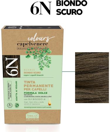 Helan Capelvenere Colours Natural Permanent Hair Colouring Formula Sweet 6N Dark Blonde Easy to Use Colouring Kit Odourless Excellent Coverage Ammonia and Alcohol Free Hair Colouring - Buy Online on GoSupps.com