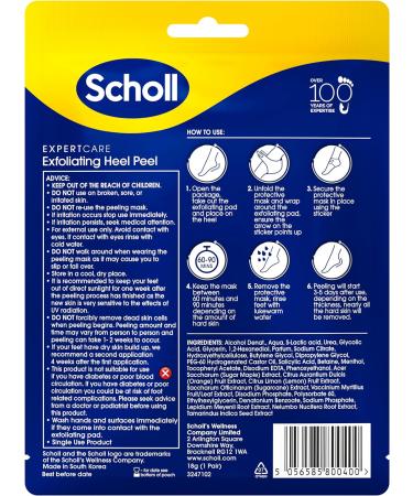 Scholl ExpertCare Exfoliating Heel Peel Foot Mask - Visibly Softer Heels - 1 Pair - Buy Online on GoSupps.com