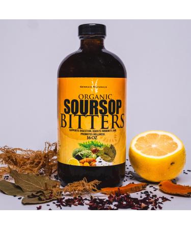 GENNAIO NATURALS Organic Soursop Bitters 16 oz Immune Vitaity and Total Health Support Supplement
