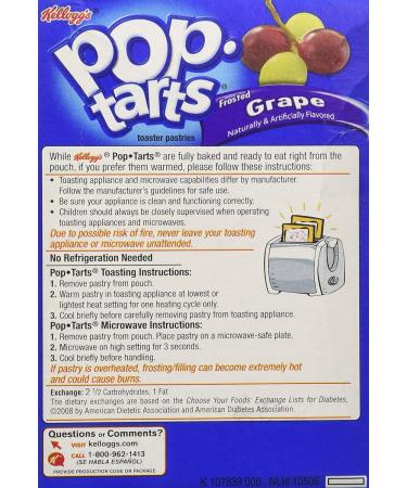 Kellogg's Frosted Grape Pop Tarts - 2 Boxes, 8 Count Each - Buy Online on GoSupps.com