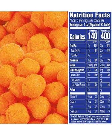 Planters Original Cheez Balls - 2.75 oz Canister | Cheese Flavored Snacks - Buy Online on GoSupps.com