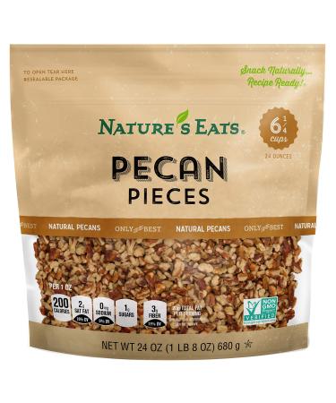 Nature's Eats Pecan Pieces, Natural, 24 Ounce 24 Ounce (Pack of 1)