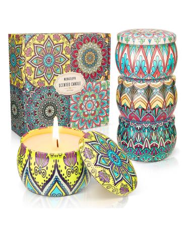 Scented Candles Gift Set 4.4oz 4 Count - Rosemary Lavender Vanilla Gardenia - Natural Soy Aromatherapy Chandelles Parfum es