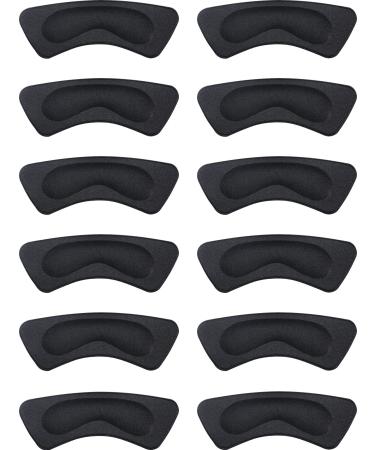 6 Pairs Heel Cushion Pads Heel Shoe Grips Liner Self-Adhesive Shoe Insoles Foot Care Protector (Black)