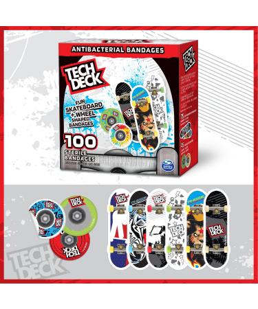 Tech Deck Kids Adhesive Bandages  100 ct | Wear Like Stickers  Childrens Adhesive Antibacterial Bandages for Minor Cuts  Scrapes  Burns. Easter Basket Stuffers for Kids & Toddlers