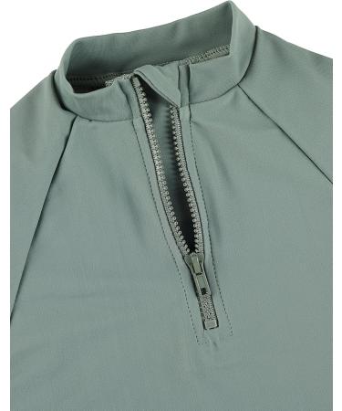 Sterntaler Short-Arm UV Protection Swimming Shirt for Kids - Unisex Rashguard with Zipper 50+ UPF Matt Green Perfect for Bathing Fun - Buy Online on GoSupps.com