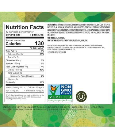 Simply Protein Chai Almond Energy Bites - 12 Bars | Vegan Gluten Free Plant Based Caffeinated Snack - 55mg Caffeine 8g Protein Low Sugar Natural Energy Boost - Buy Online on GoSupps.com