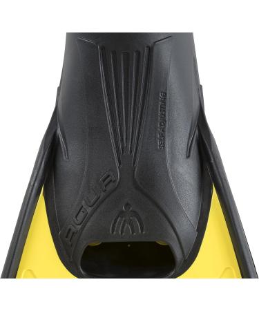 Cressi Agua Short Swim Fins - Self-Adjustable Full Foot Pocket - Yellow/Black - US 11.5/12.5 EU 45/46 - Buy Online on GoSupps.com