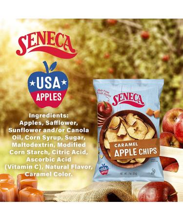 Seneca Caramel Apple Chips - 100% Red Delicious Apples from Yakima Valley Orchards - Crisped to Perfection - 0.7oz (Pack of 24) - Buy Online on GoSupps.com