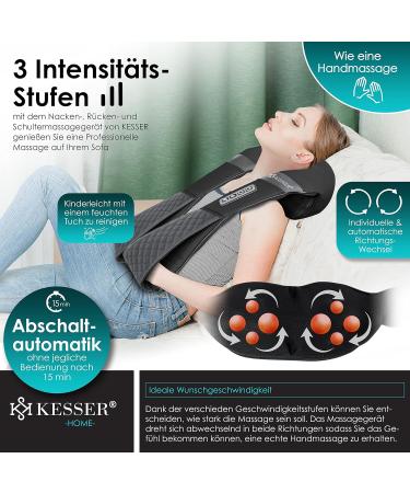 Kesser Neck Massage Device | Shiatsu Massage with Heat | 3D Shiatsu for Neck Back Shoulders Legs & Feet - Black/Anthracite - Buy Online on GoSupps.com