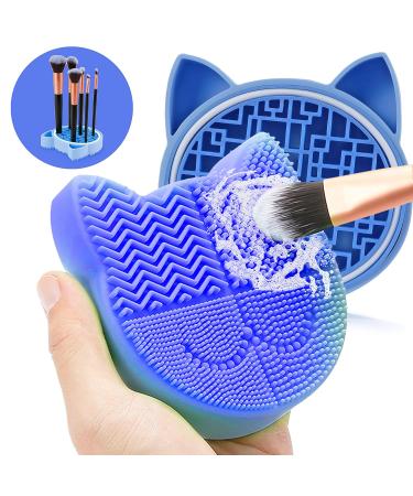 TailaiMei 2 in 1 Makeup Brush Cleaning Mat & Cat-Shaped Organizer - Portable Silicone Brush Cleaner - Fast International Shipping - Buy Online on GoSupps.com