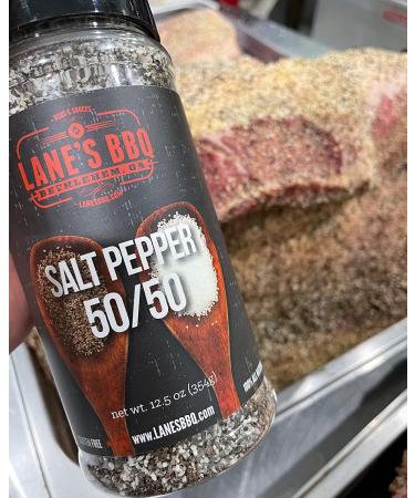 Lane's BBQ Salt and Pepper 50/50 Coarse Ground Bulk Spices - Gluten-Free 12.5oz Bottle - Buy Online on GoSupps.com