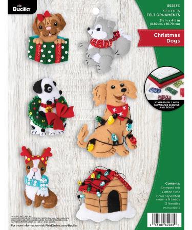 Bucilla  Christmas Dogs  Felt Applique Ornament Kit  Set of 6 - Buy Online on GoSupps.com