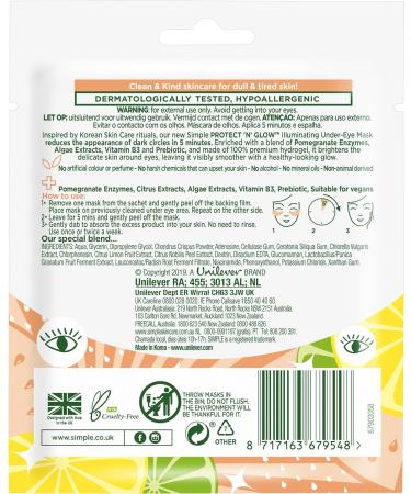 Simple Brightening Under Eye Hydrogel Mask (Pack of 4) 1 count (Pack of 4) Under Eye Brightening - Buy Online on GoSupps.com