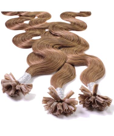 hair2heart Extensions Real Hair Bondings Wavy - 50 strands 1g 40cm 8/1 light blonde ash