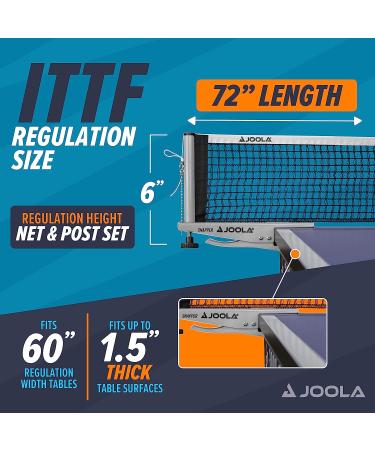 JOOLA Snapper Professional Table Tennis Net and Post Set - Portable 72 Regulation Size Ping Pong Spring Clamp Net - Buy Online on GoSupps.com