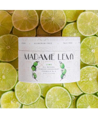 Madame Lemy Talc-Free Sweat Absorbing Body Powder | All-Natural Deodorant Vegan & Cruelty-Free | Eco-Friendly Refill | Lime 2.5 oz - Eliminate Odor & Prevent Chafing - Buy Online on GoSupps.com