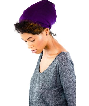 Grace Eleyae Women's Satin Lined Sleep Cap - Purple | Soft & Stylish Hair Care Beanie - Buy Online on GoSupps.com