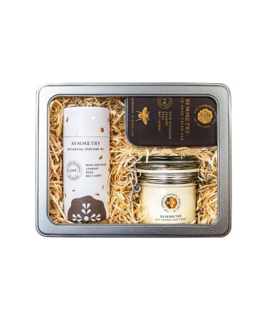 Luxury Gift Box | Natural Moisturising Hand Cream Bar | Beautifully Scented Perfume Oil | Anti Ageing Face Cream | Gift For All Occasions Symmetry