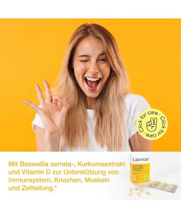 Liavression Curcumin + Boswellia Complex with Vitamin D - 60 Gluten-Free Capsules for Immune & Bone Support | Vegetarian & Lactose-Free - Buy Online on GoSupps.com