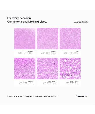 Hemway Ultrafine Lavender Sparkle Glitter 100g - Cosmetic Safe Extra Fine Glitter for Crafts & DIY Projects - Buy Online on GoSupps.com