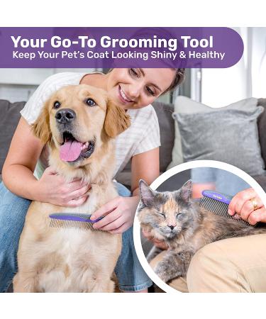 Pet Combs by Hertzko - Small & Large Combs for Dogs and Cats - Removes Tangles, Knots, Fur, and Dirt - Ideal for Everyday Grooming - Short or Long Hair - Pack of 2 - Buy Online on GoSupps.com