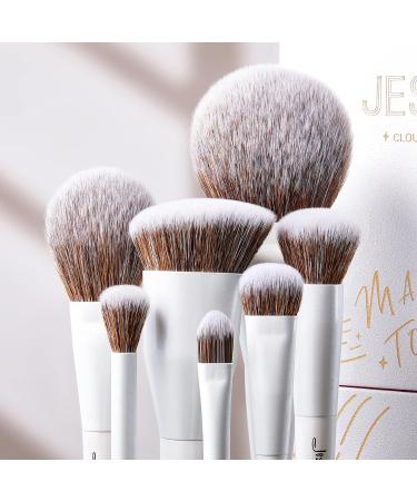 Jessup 14pcs Highend Makeup Brushes Set - Foundation Concealer Blush Contour Powder Eye Brush Makeup Sponge Cleaner Towel | Pearl White T333 - Buy Online on GoSupps.com