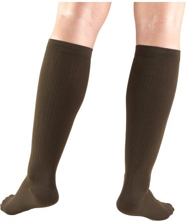 Buy Truform Compression Socks for Women - 15-20 mmHg Knee High Brown Rib Knit X-Large Pack of 2 | Best Women's Dress Socks for Comfort & Support - Buy Online on GoSupps.com