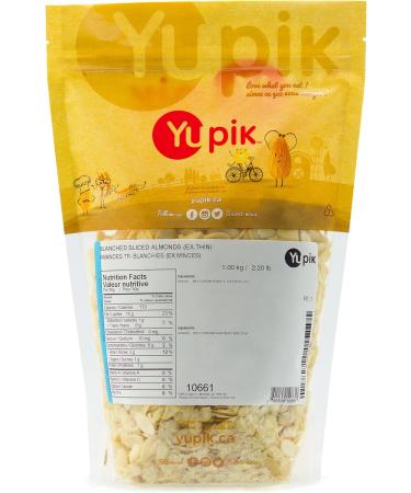 Yupik Blanched Sliced Almonds Extra Thin 1Kg California Almonds Gluten-Free Kosher Raw Good Source of Protein Fiber Iron & Calcium Low in Carb 1 kg (Pack of 1) - Buy Online on GoSupps.com