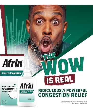Afrin Severe Congestion Nasal Spray 15 mL - Pack of 6 | Fast Relief for Nasal Congestion | Ships Internationally - Buy Online on GoSupps.com