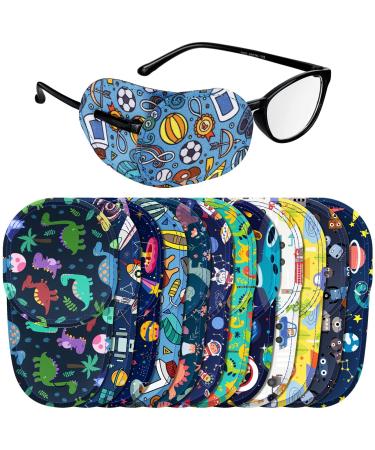 12 Pieces Eye Patch for Kids Girls Eye Patch for Glasses Boys over the Lens Colorful Eye Patch Toddler Eye Patch Adorable Kids Eye Patches Assorted Eye Patch Cover for Kids Boys Girls (Fresh Style)